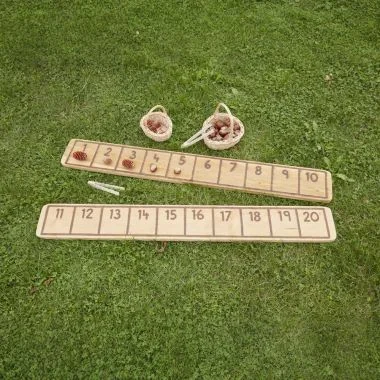 Natural Number Line Track Rustic Planks - Set of 2