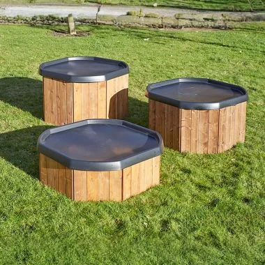 Tuff Spot Tray Wooden Super Store Stands - Set of 3