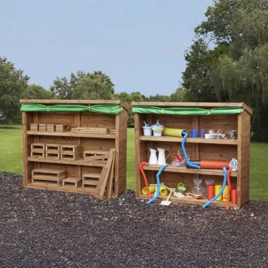 Outdoor Storage Shelving Unit with Cover - Set of 2 